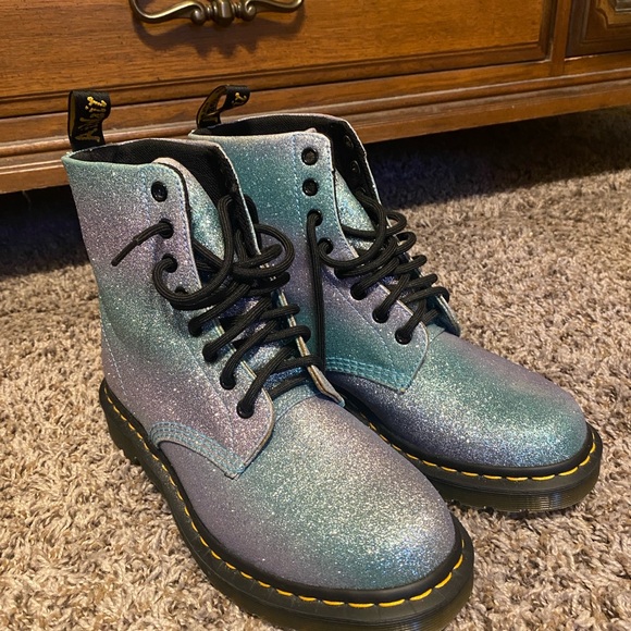 Dr. Martens Shoes - Dr. Martens Pascal Glitter Lace-Up Boots Size 9 NEW